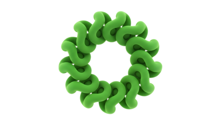 Abstract Green Interlocking Loop Design Element for Business and Technology Concepts