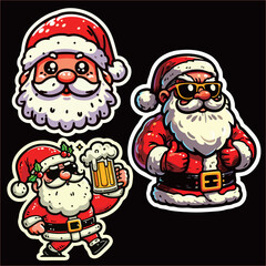 A illustration of Santa Claus funny cartoon 