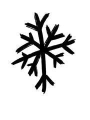 snowflake on transparent background in grunge style