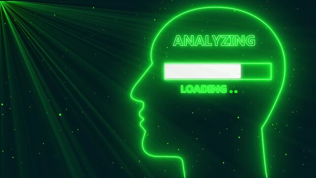 Neon Brain Power Loading Bar  &ndash; Self Analyzing Improvement Concept Video.