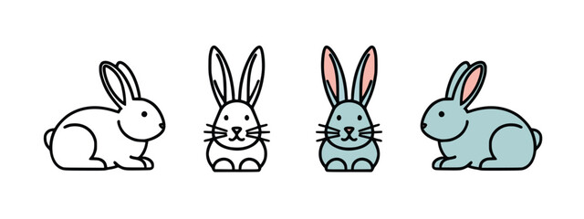 Cute Bunny Rabbit Clipart: Free Vector Illustrations