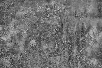Heavily Weathered Gray Concrete Wall with Large Patches of Disco