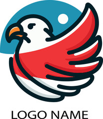 Indonesia flag eagle logo icon vector .