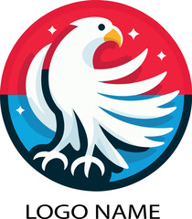 Indonesia flag eagle logo icon vector .