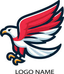 Indonesia flag eagle logo icon vector .