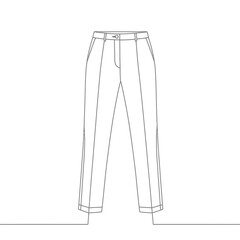 Line Art Illustration of Women's Straight Leg Trousers