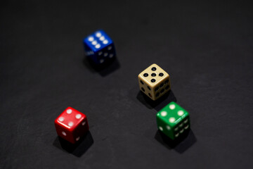 dice on black background