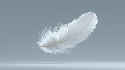White feather floating symbolizing freedom and creativity