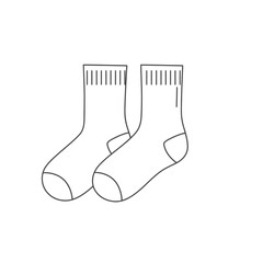 Pair of Socks Line Drawing Illustration