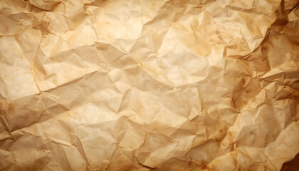 Obraz premium Texture of Crumpled Beige Paper with Brown Stains