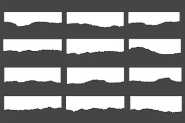 collection of torn ripped paper sheets design