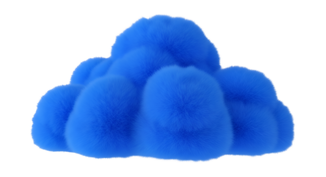 Blue Cloud Icon Isolated on Black Background for Weather Forecast and Technology Concepts