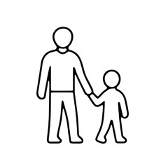 Hand-holding icon A Simple Illustration of a Parent and Child