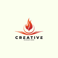 Flame or Fire Logo Design Vector