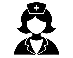Nurse  black silhouette vector,nurse icon