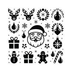 set of christmas icons