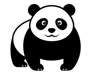 Panda black silhouette vector,Panda icon