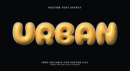 Urban 3d inflated Style editable text effect template