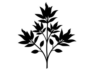 Plant simple silhouette vector,Plant tree vector