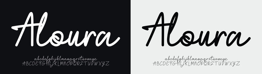 Aloura Signature Typeface. Abstract Font Calligraphy Logotype Script elegant Font Type Font lettering handwritten. vector illustration 
