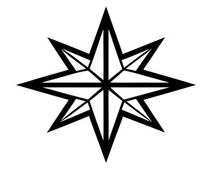 Star Silhouette Bethlehem Star, Decorative Star simple   silhouette vector