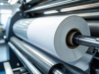 Industrial Printing Roll Unwinding on Metal Machinery