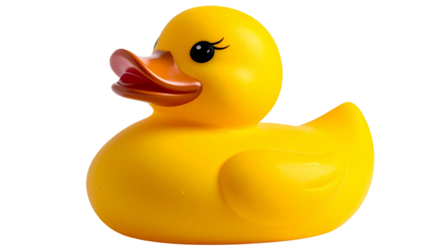 Duck Toy PNG, Cute Rubber Duck for Kids, Transparent Background, Baby Bath Toy Illustration, Childhood and Plaything Design