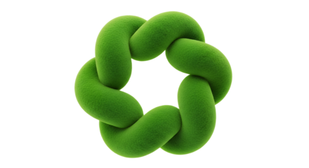 Green Interlocking Rings Abstract Symbol of Unity Connection and Teamwork Concept Vector Illustration