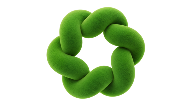 Green Interlocking Rings Abstract Symbol of Unity Connection and Teamwork Concept Vector Illustration