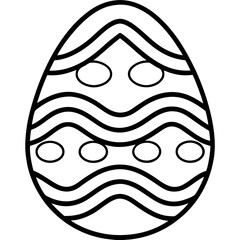 Minimalist line art Easter egg with decorative patterns vector for modern festive use,