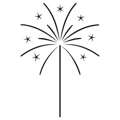 Minimalist line art Fourth of July firework vector design for modern patriotic use,