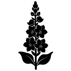 Minimalist black silhouette Lupine flower vector illustration for modern commercial design,
Lupine flower silhouette vector,
Minimal Lupine floral icon,
Clean black Lupine illustration