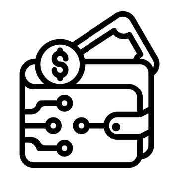 black wallet with dollar coin and card clip art preview