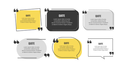 Modern minimalist speech bubble design set for quotes and messages