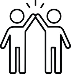 high five outline vector icon