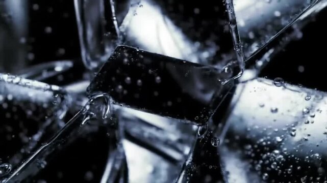 Ice cubes closeup abstract