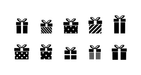 Silhouette gift boxes set with different patterns and designs
