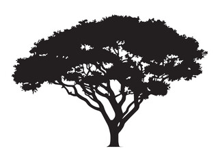 Clean minimalist simple tree solid silhouette artwork
