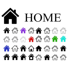HOME ICON SET VECTOR