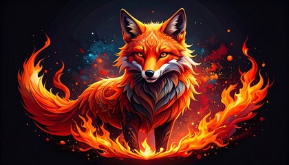 Fiery Fox in flames