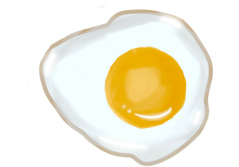 fried egg isolated on white background