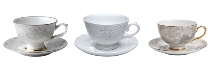 Set of /imagine prompt: Single Vertex printed cup and saucer photographed from above on white background, modern homeware style, real photo on transparent png background. Ai generated