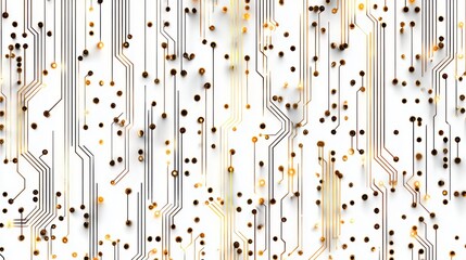 Abstract Glowing Circuit Board with Digital Pathways