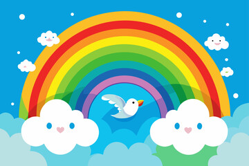 rainbow and clouds
