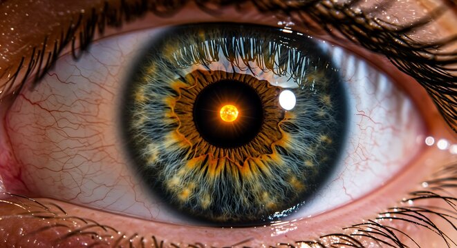 A close up of a human eye