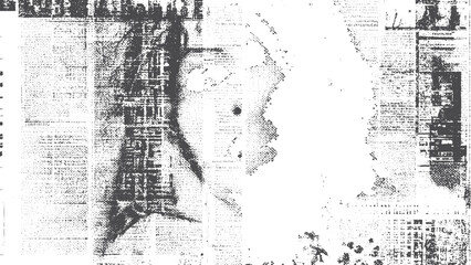 Obraz premium Abstract grunge noise texture background with uneven grain overlay. Vector monochrome distressed texture with dust grain and scratch effect. 