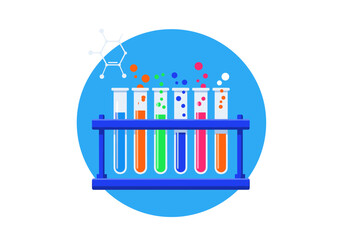 Illustrative representation of chemical reactions and scientific experiments in laboratory settings