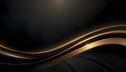 Sophisticated minimalist wallpaper with golden metallic stripes on black