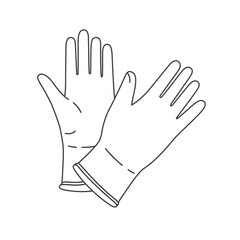 Obraz premium Line Drawing of Two Gloves