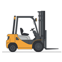 Orange and Gray Forklift Illustration